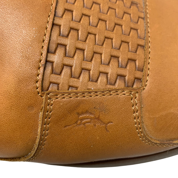 Tommy Bahama Gennadi Palms Slide Sandals Men's Sz 13 Brown Textured Leather - Picture 4 of 8